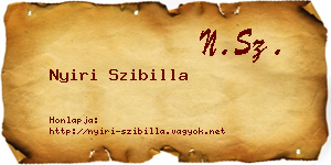 Nyiri Szibilla névjegykártya